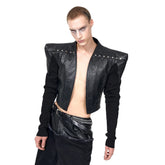 Men's Cropped Vegan Leather Jacket